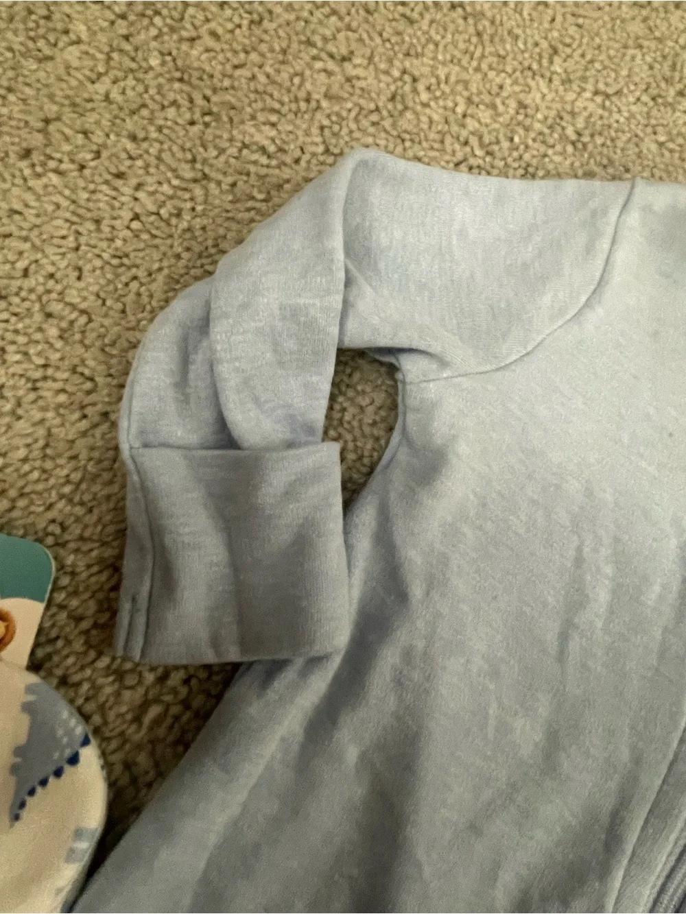 Nike Light Blue Infant Footed One-Piece Sleeper with Swoosh